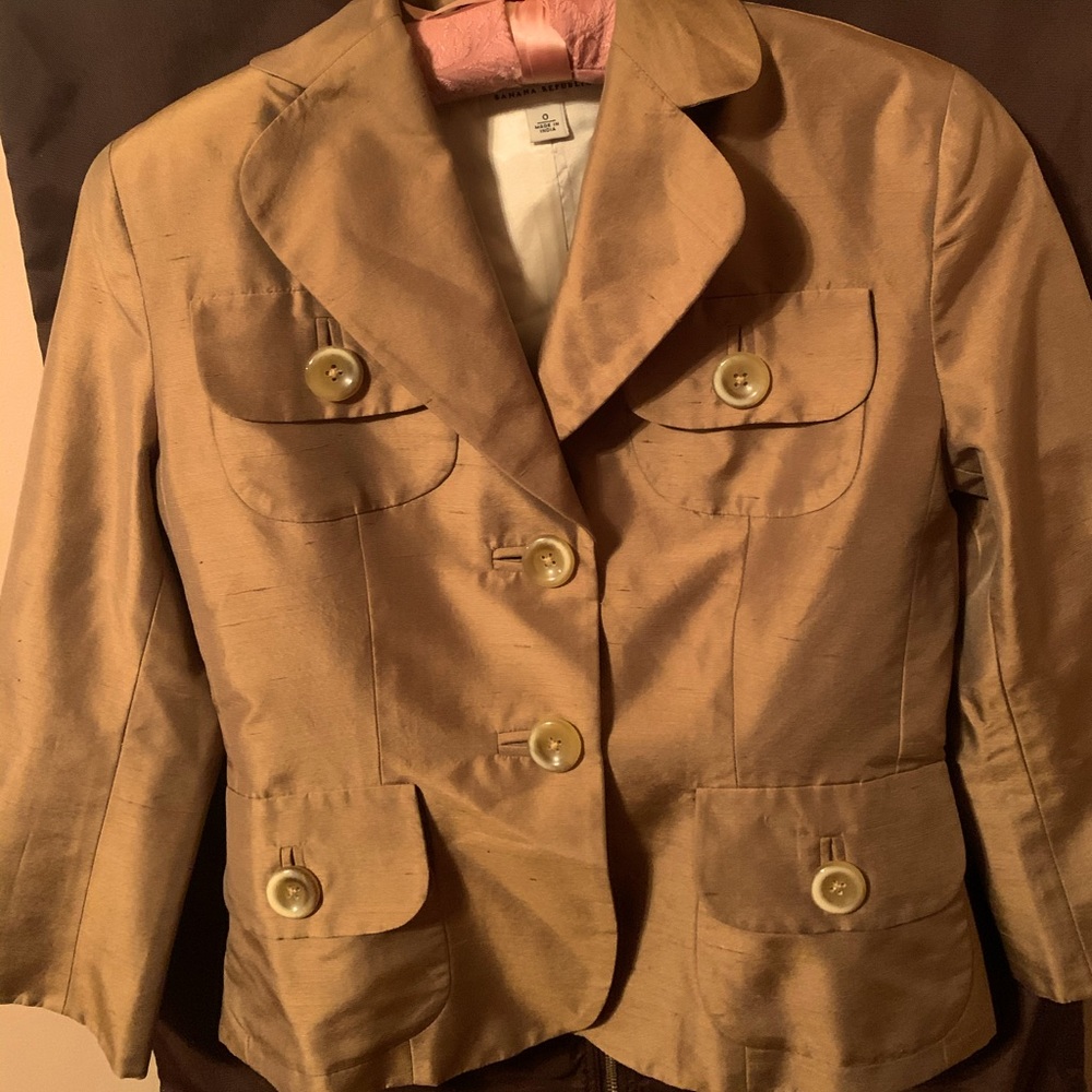 Banana Republic Silk Gold Blazer
